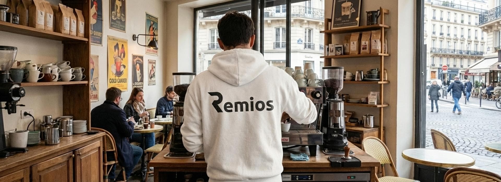 Barista utilisant Remios - Logiciel de caisse POS pour restaurant